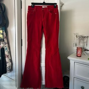 Free People Red Bell Bottoms